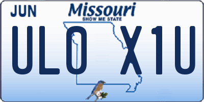 MO license plate UL0X1U