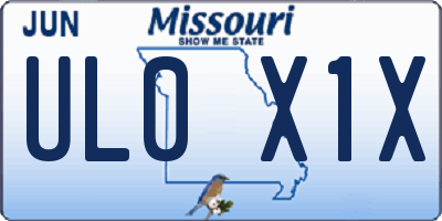 MO license plate UL0X1X