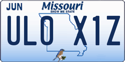 MO license plate UL0X1Z