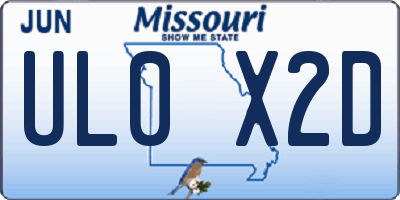 MO license plate UL0X2D