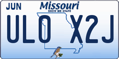 MO license plate UL0X2J