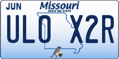 MO license plate UL0X2R
