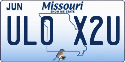 MO license plate UL0X2U