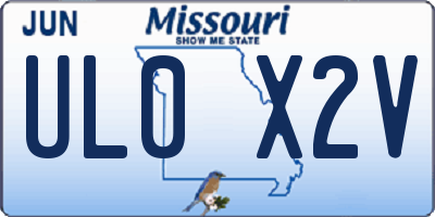 MO license plate UL0X2V
