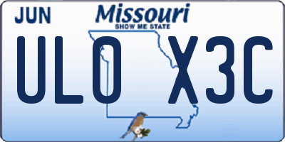 MO license plate UL0X3C