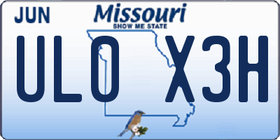 MO license plate UL0X3H
