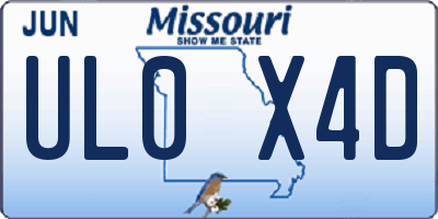 MO license plate UL0X4D