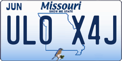 MO license plate UL0X4J