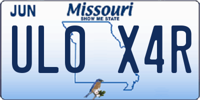 MO license plate UL0X4R