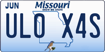 MO license plate UL0X4S