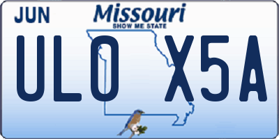 MO license plate UL0X5A