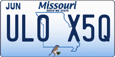 MO license plate UL0X5Q