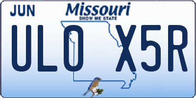 MO license plate UL0X5R