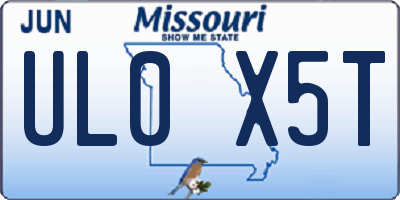 MO license plate UL0X5T