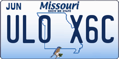 MO license plate UL0X6C