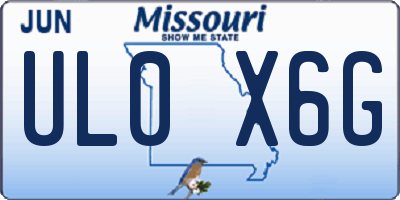MO license plate UL0X6G