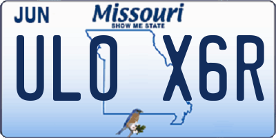 MO license plate UL0X6R