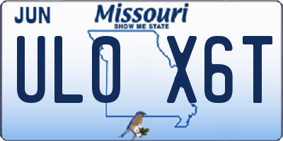 MO license plate UL0X6T