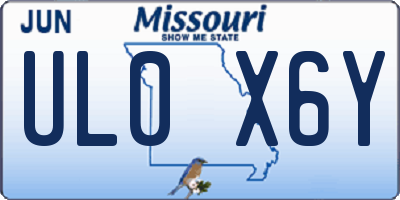 MO license plate UL0X6Y