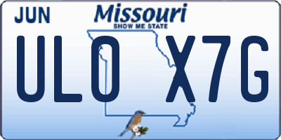 MO license plate UL0X7G
