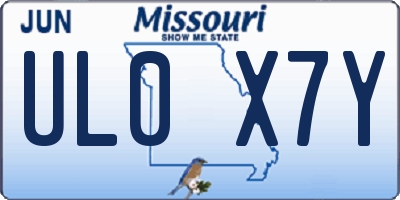 MO license plate UL0X7Y