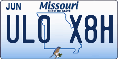 MO license plate UL0X8H