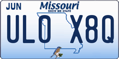 MO license plate UL0X8Q