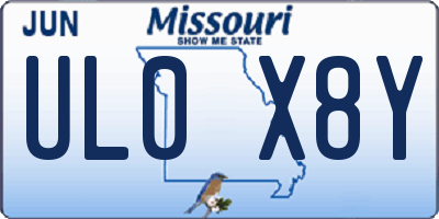 MO license plate UL0X8Y