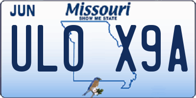 MO license plate UL0X9A