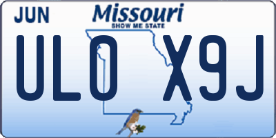 MO license plate UL0X9J