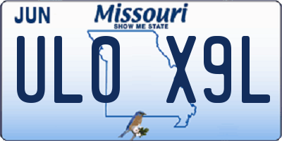 MO license plate UL0X9L