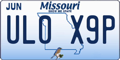 MO license plate UL0X9P