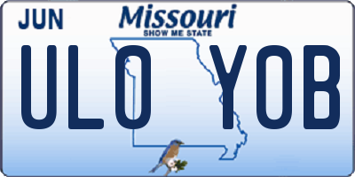 MO license plate UL0Y0B