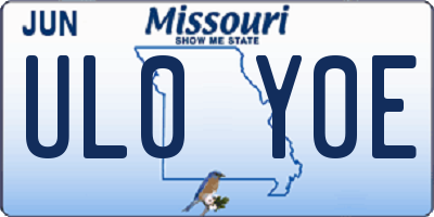 MO license plate UL0Y0E