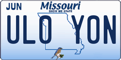MO license plate UL0Y0N
