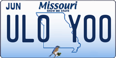 MO license plate UL0Y0O