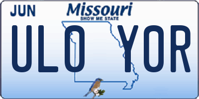 MO license plate UL0Y0R