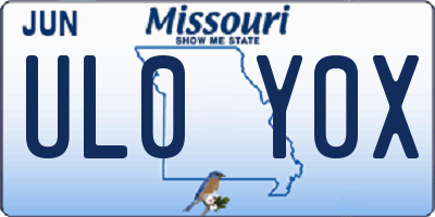 MO license plate UL0Y0X