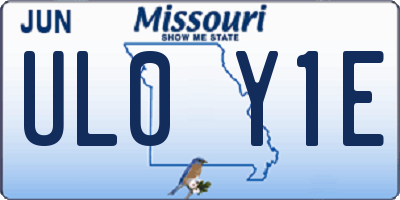 MO license plate UL0Y1E