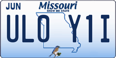 MO license plate UL0Y1I