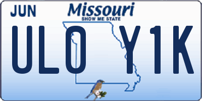 MO license plate UL0Y1K