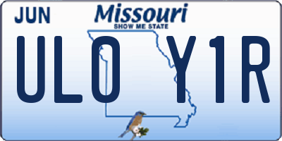 MO license plate UL0Y1R