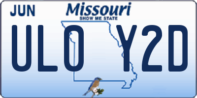 MO license plate UL0Y2D
