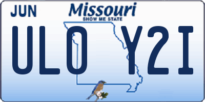 MO license plate UL0Y2I