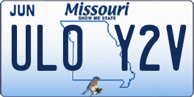 MO license plate UL0Y2V