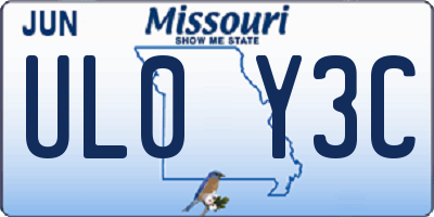 MO license plate UL0Y3C