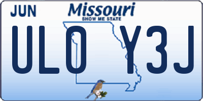 MO license plate UL0Y3J