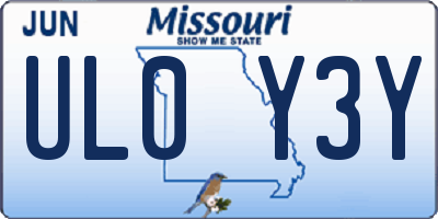 MO license plate UL0Y3Y