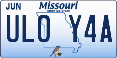 MO license plate UL0Y4A