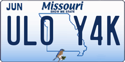 MO license plate UL0Y4K
